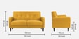 Marq Fabric 2 Seater Sofa in Bold Yellow Colour