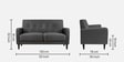 Marq Fabric 2 Seater Sofa In Charcoal Grey Color
