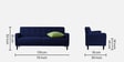 Marq Fabric 3 Seater Sofa In Royal Blue Color