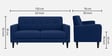 Marq Velvet Fabric 2 Seater Sofa In Blue Colour