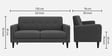 Marq Velvet Fabric 2 Seater Sofa In Grey Colour