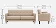 Marq Velvet Fabric 3 Seater Sofa In Beige Colour