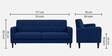 Marq Velvet Fabric 3 Seater Sofa In Blue Colour