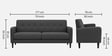 Marq Velvet Fabric 3 Seater Sofa In Grey Colour