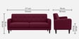 Marq Velvet Fabric 3 Seater Sofa In Maroon Colour