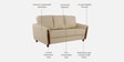 Martha Leatherette 3 Seater In Beige Colour