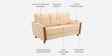 Martha Leatherette 3 Seater Sofa In Beige Color