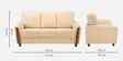 Martha Leatherette 3 Seater Sofa In Beige Color