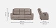 Matilda 3 Seater Recliner In Greige Colour With Matte Finish Matilda 3 Seater Recliner In Greige Colour With Matte Finish