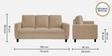 Matsu Fabric 3 Seater Sofa In Brown Colour