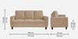 Matsu Fabric 3 Seater Sofa In Brown Colour