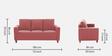 Matsu Fabric 3 Seater Sofa In Pink Colour