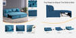Maya Fabric Pull Out Sofa Cum Bed In Blue Colour