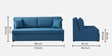 Maya Fabric Pull Out Sofa Cum Bed In Blue Colour