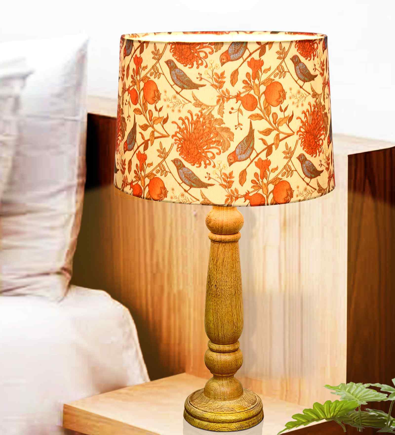 Mable Rustic Wood Table Lamp