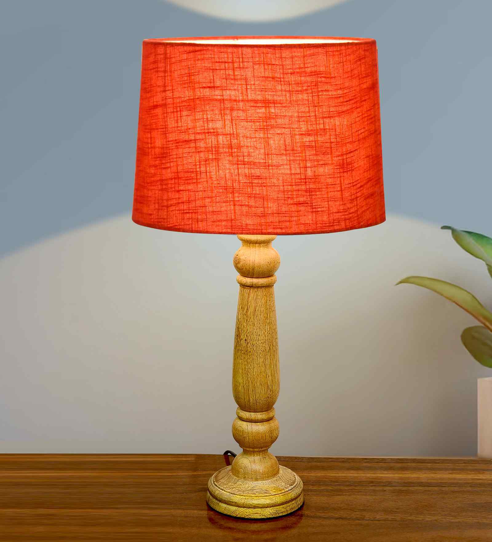 Mable Rustic Wood Table Lamp