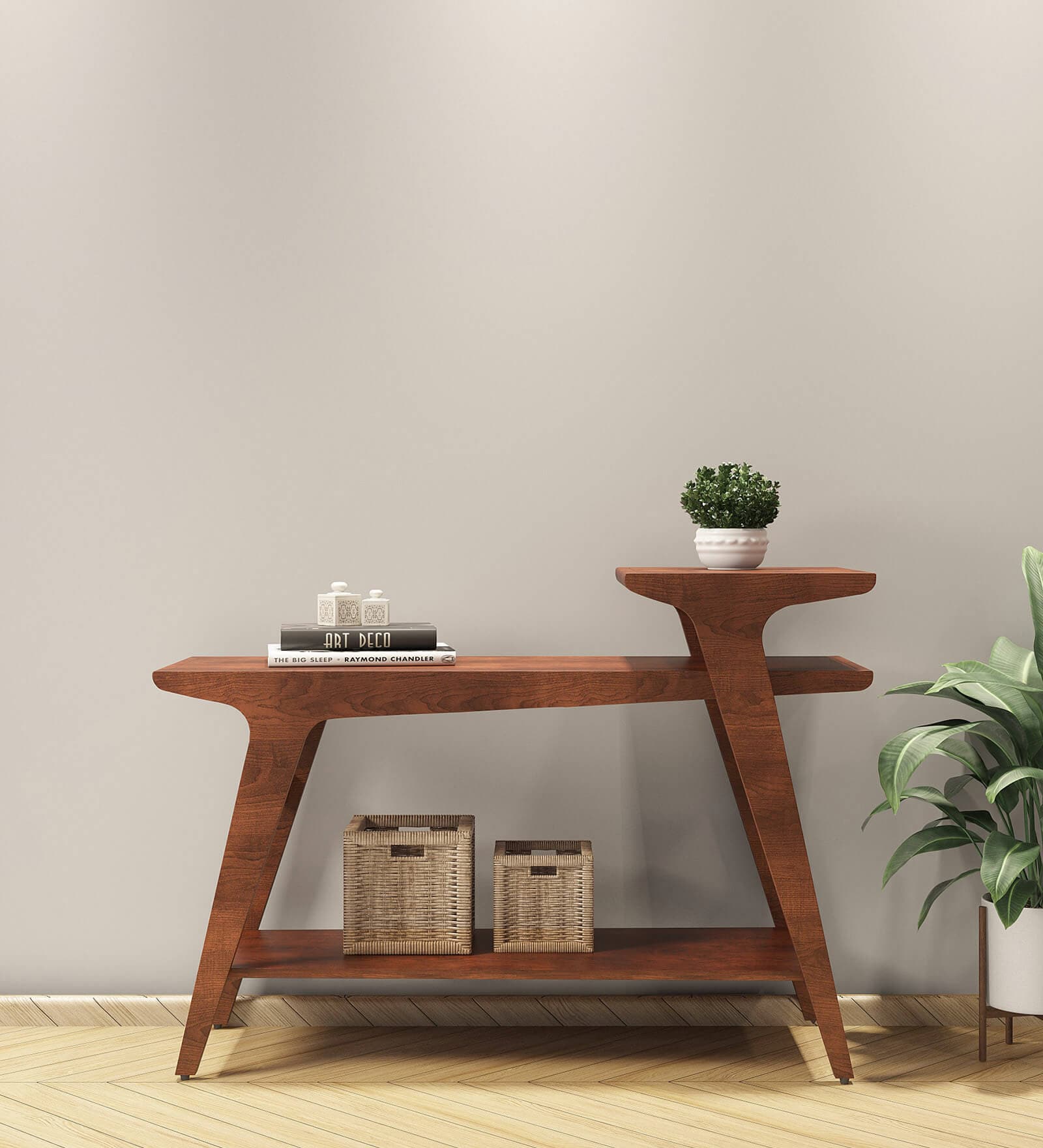 Mackenzie Solid Wood Console Table in Dark Oak Finish