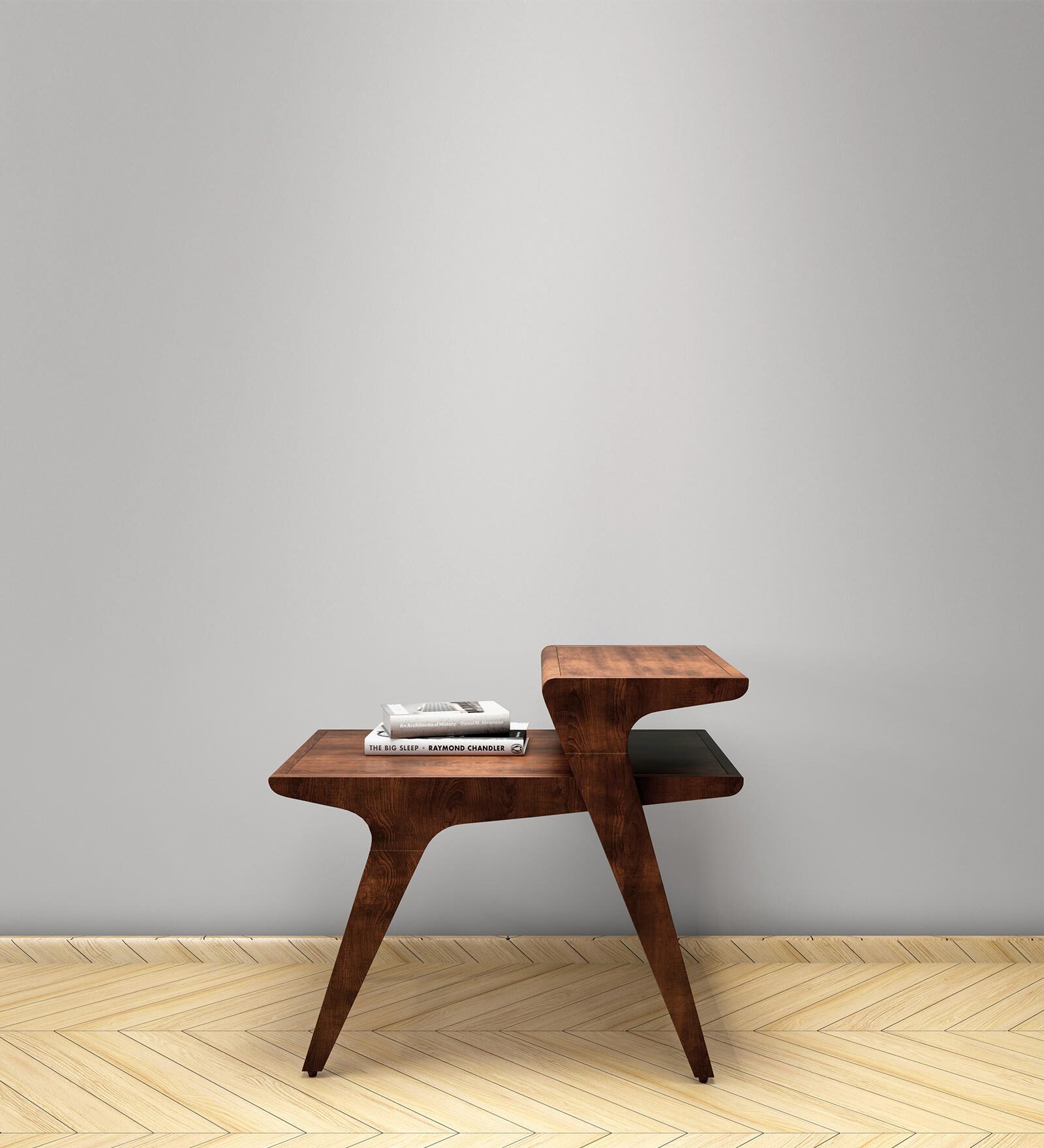 Mackenzie Solid Wood End Table In Dark Oak Finish