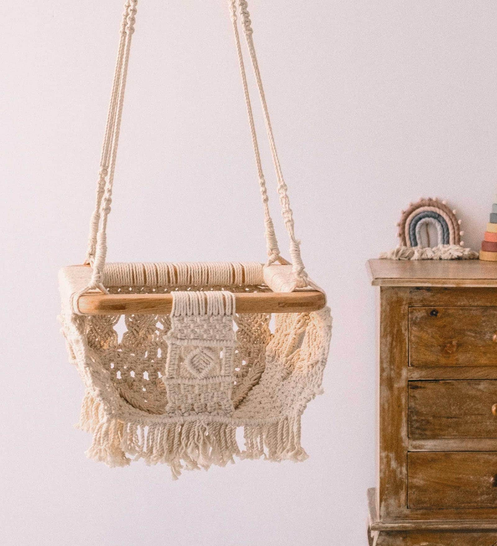 Buy Macrame Baby Swing In Natural Colour By Cozy Planks Online - Kids ...