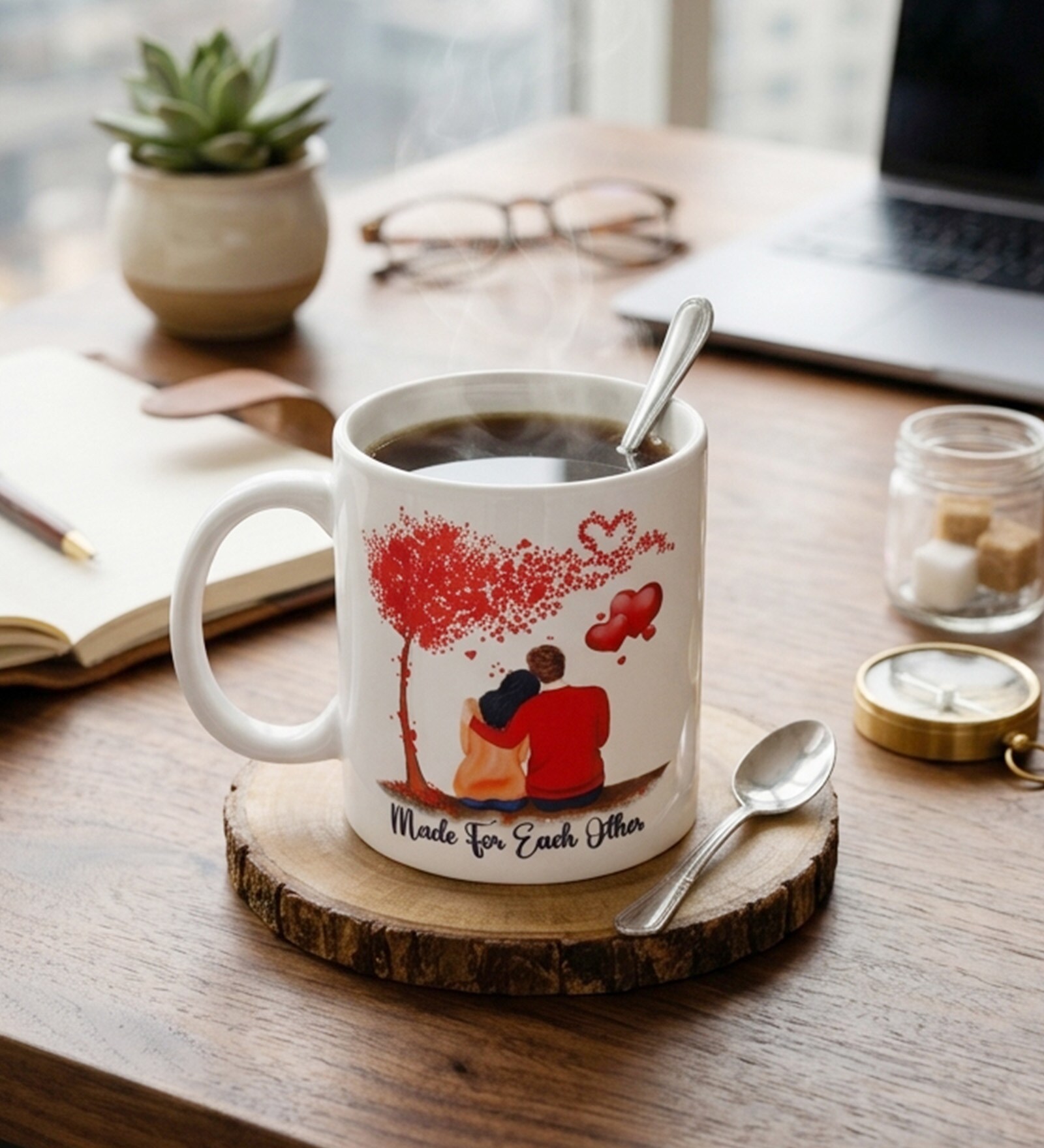 Made For Each Other Printed Ceramic Coffee Mug 320ml