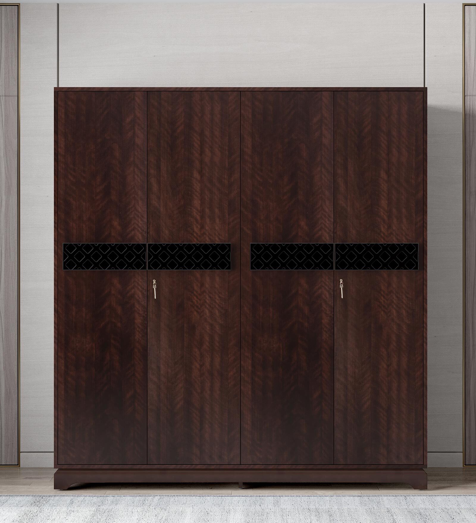 Madeline 4 Door Wardrobe In Brown Colour