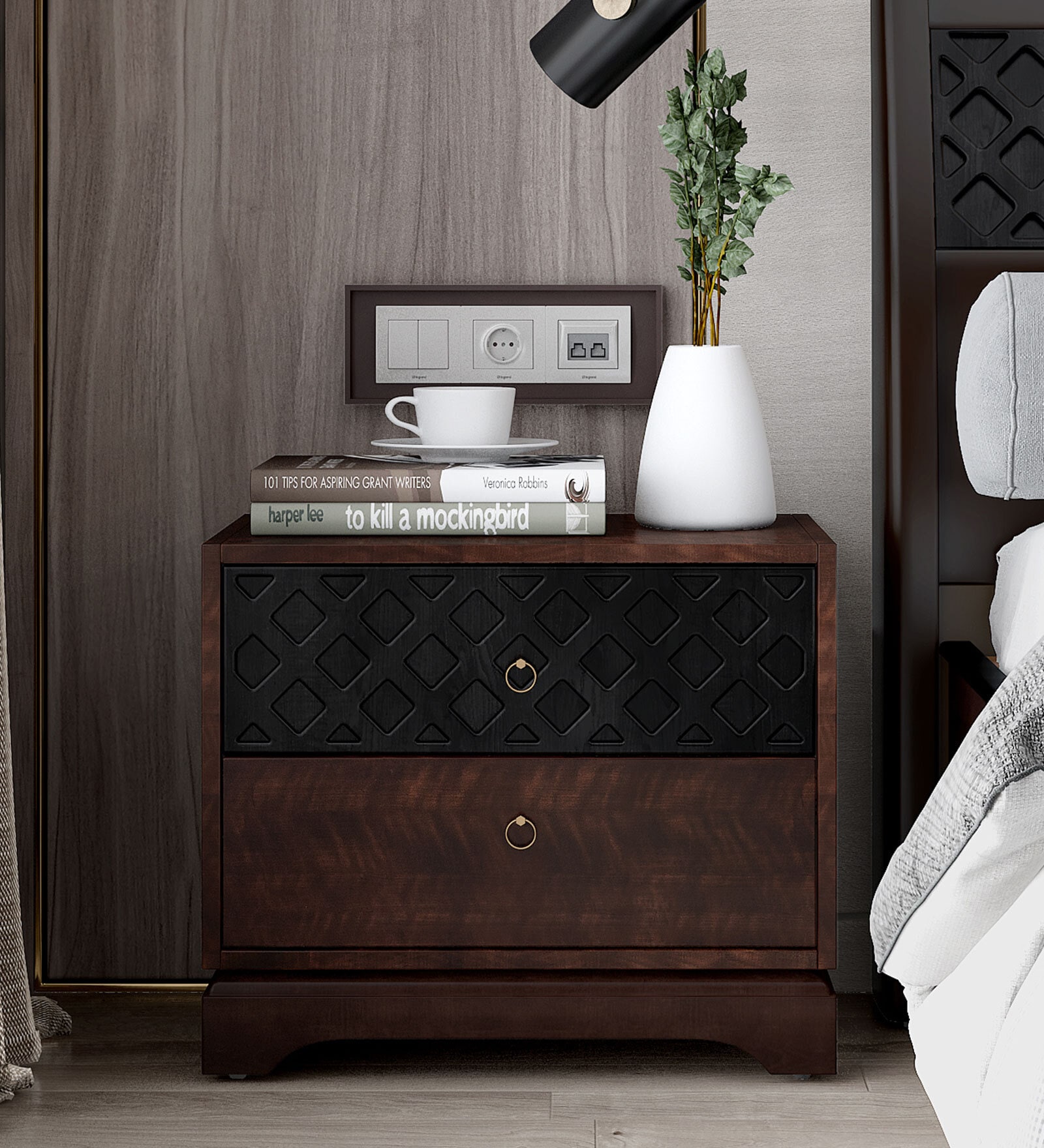 Madeline Bedside Table In Brown Colour