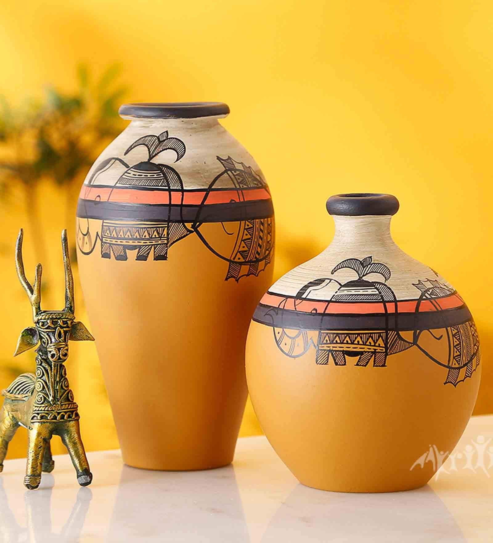 Madhubani (Set of 2) Table Vase