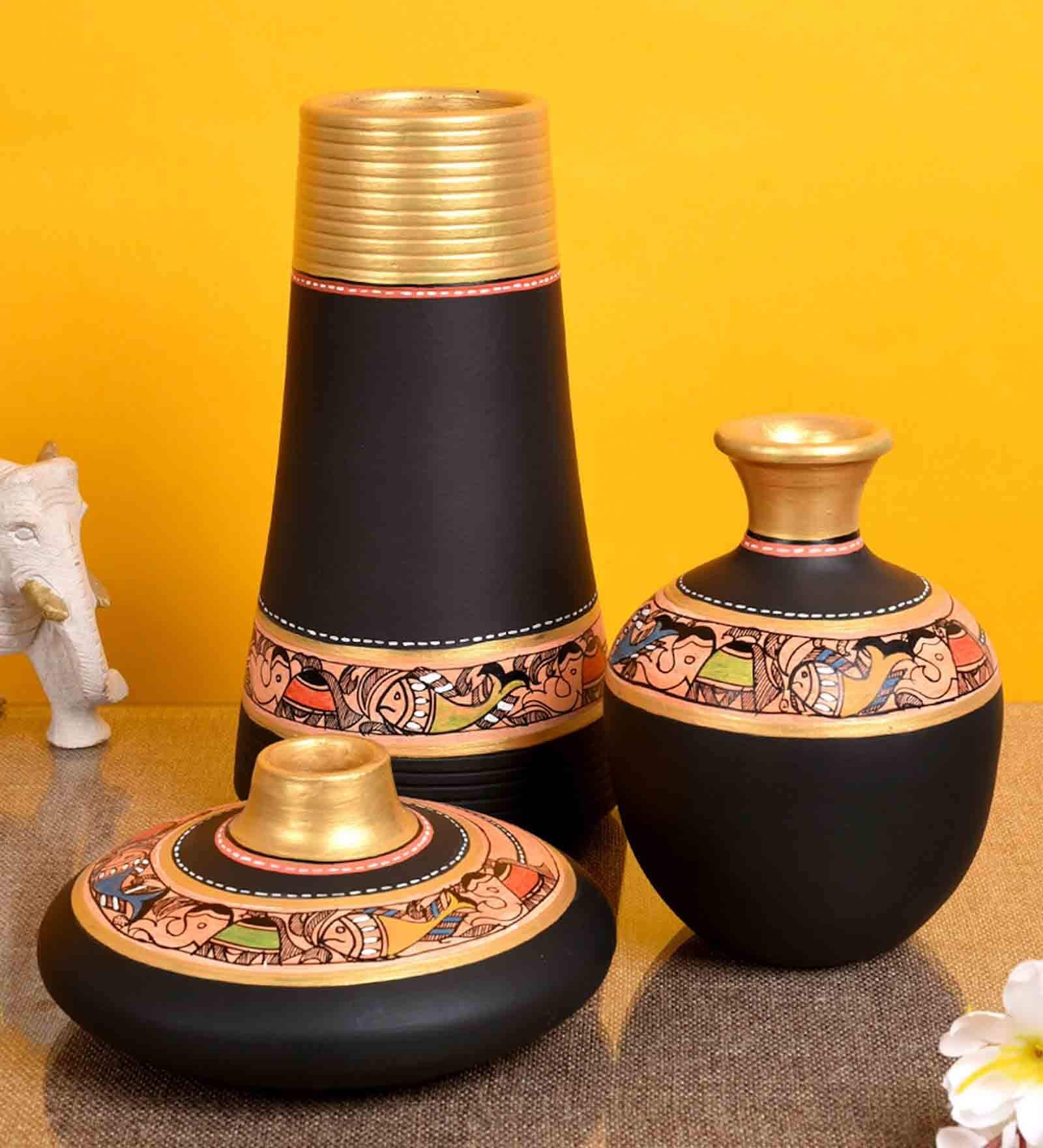 Madhubani (Set of 3) Table Vase