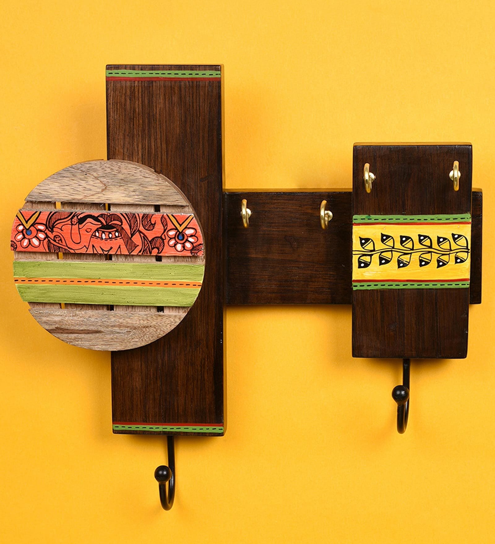 Madhubani Wood Baria Key Holder