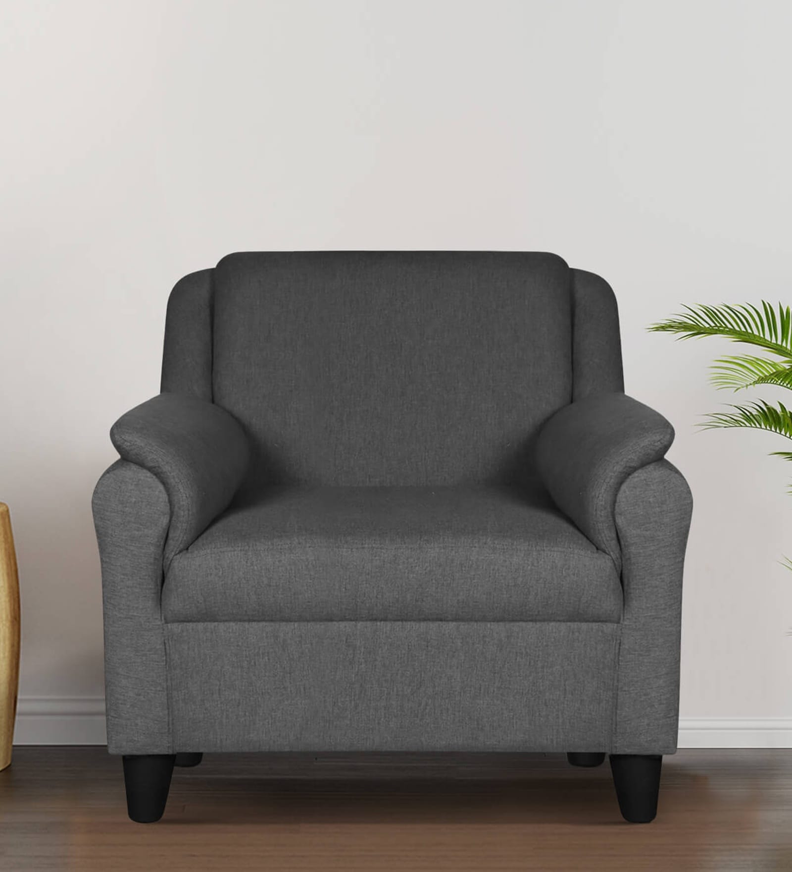 Madison Fabric 1 Seater Sofa in Grey Colour