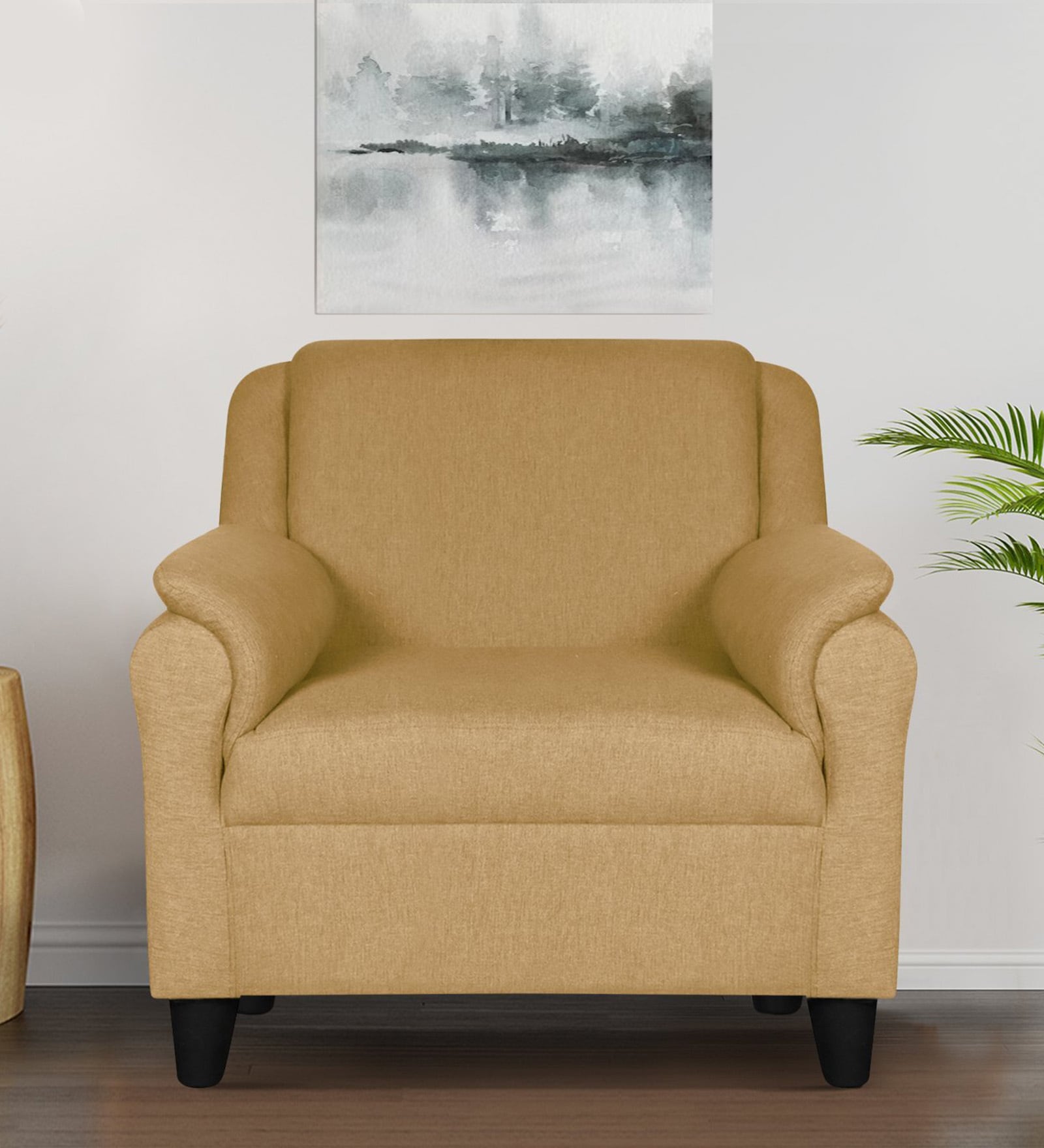 Madison Fabric 1 Seater Sofa In Light Sand Colour