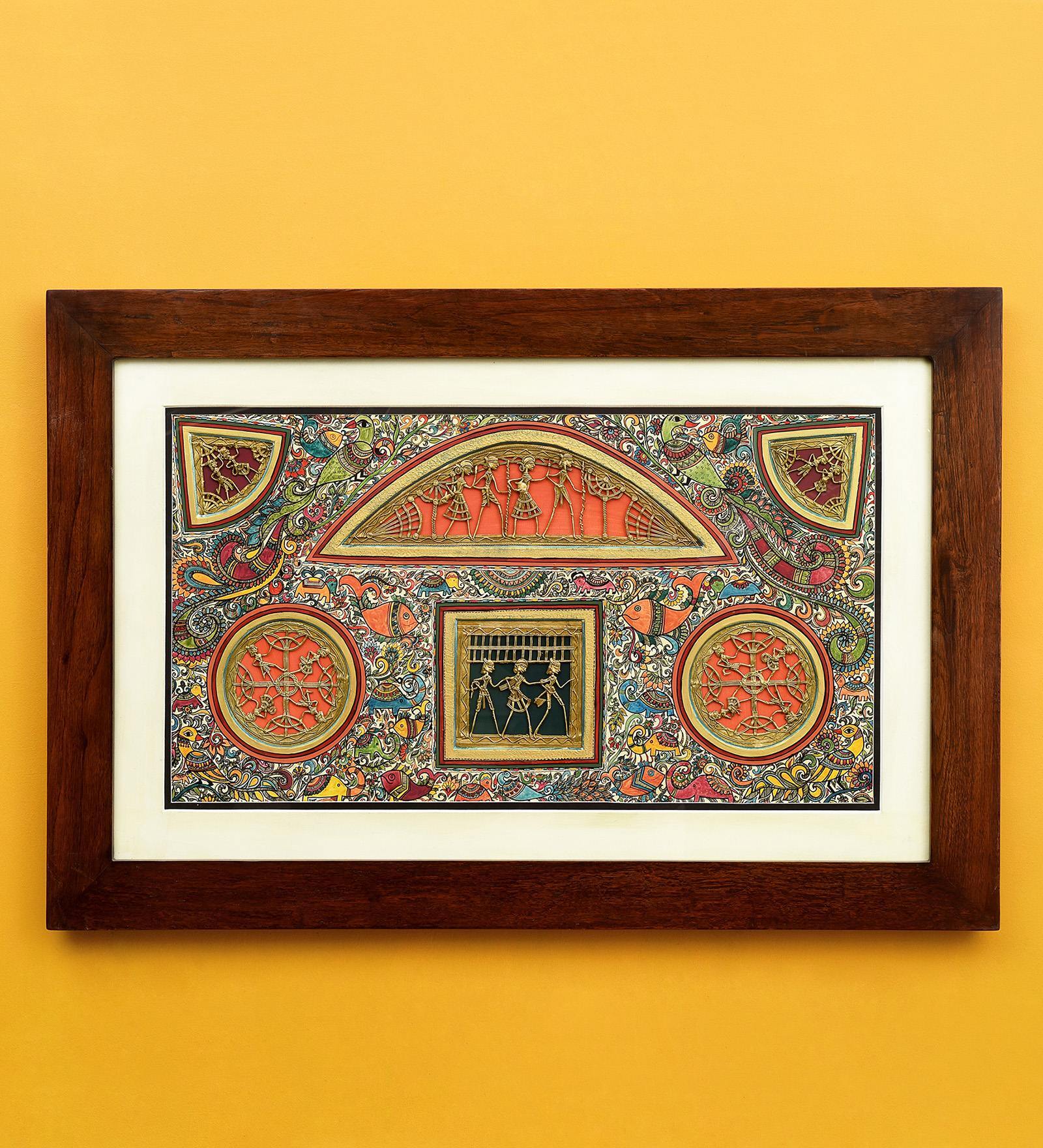 Buy Madubani & Dhokra Multicolor Wood Painting by Aakriti Art Creations