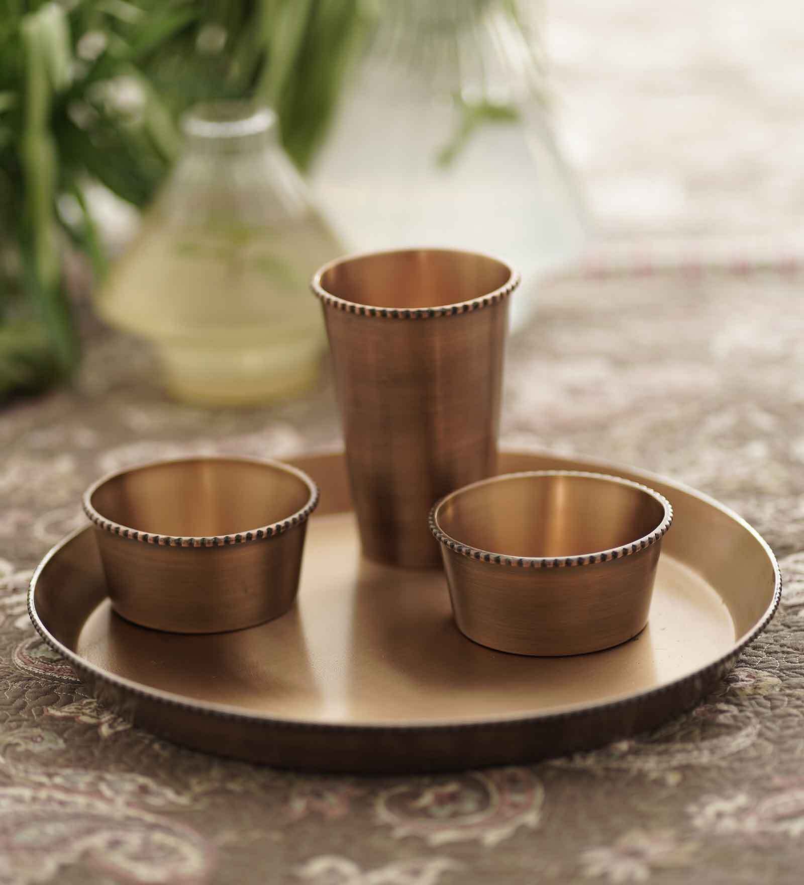 Madurai Tamra (Set of 4) Copper Dinner Set