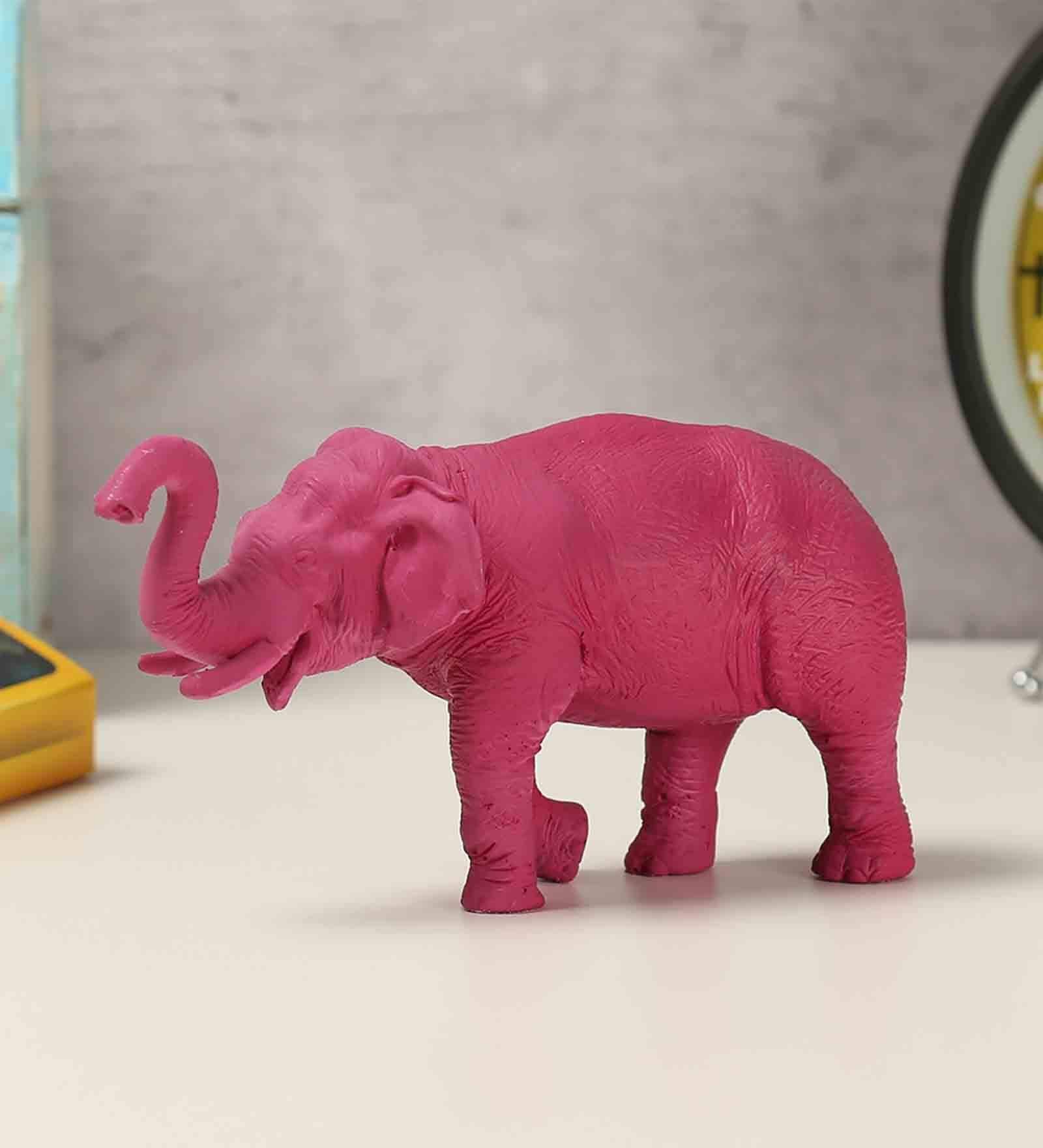 Buy Pink Polyresin Baby Tusker Figurine India Circus by Krsnaa Mehta