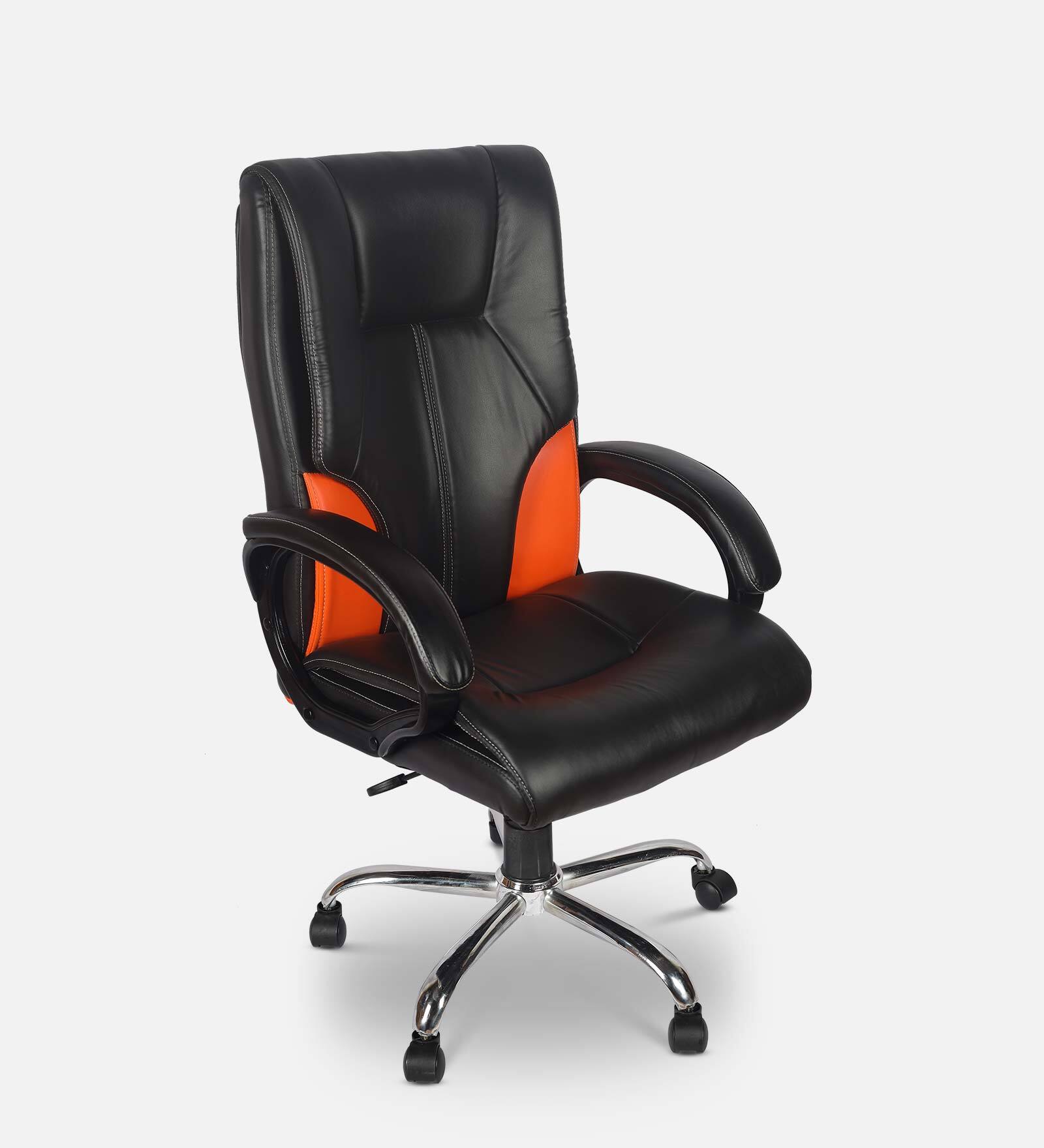Magic High Back Executive Office Chair in Black & Orange Colour