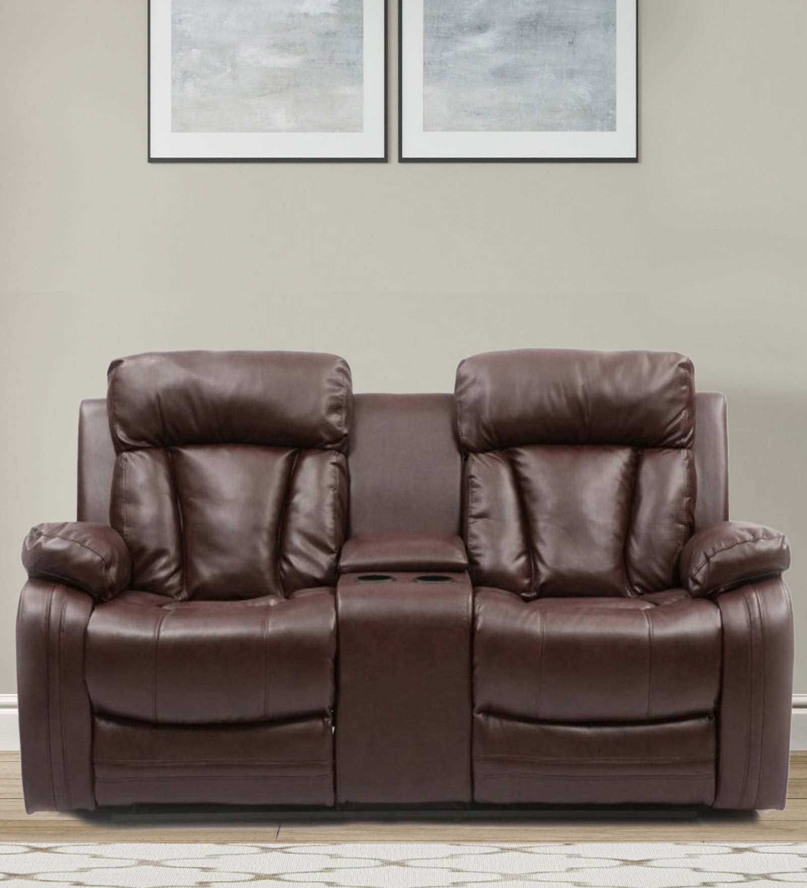 Magna 2 Seater Recliner in Dark Brown Colour