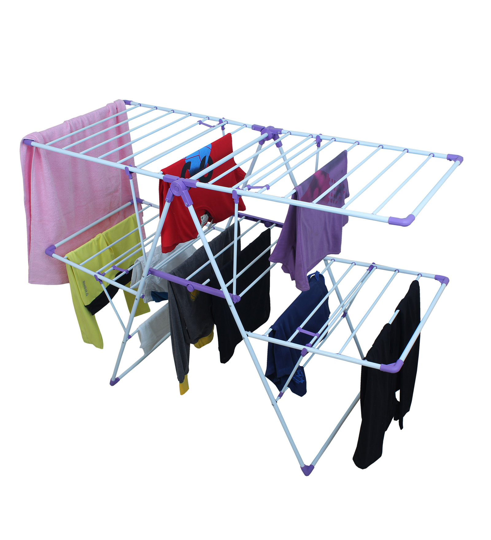 Stainless Steel Floor Rested Cloth Drying Stand (Length: 24 Inches)