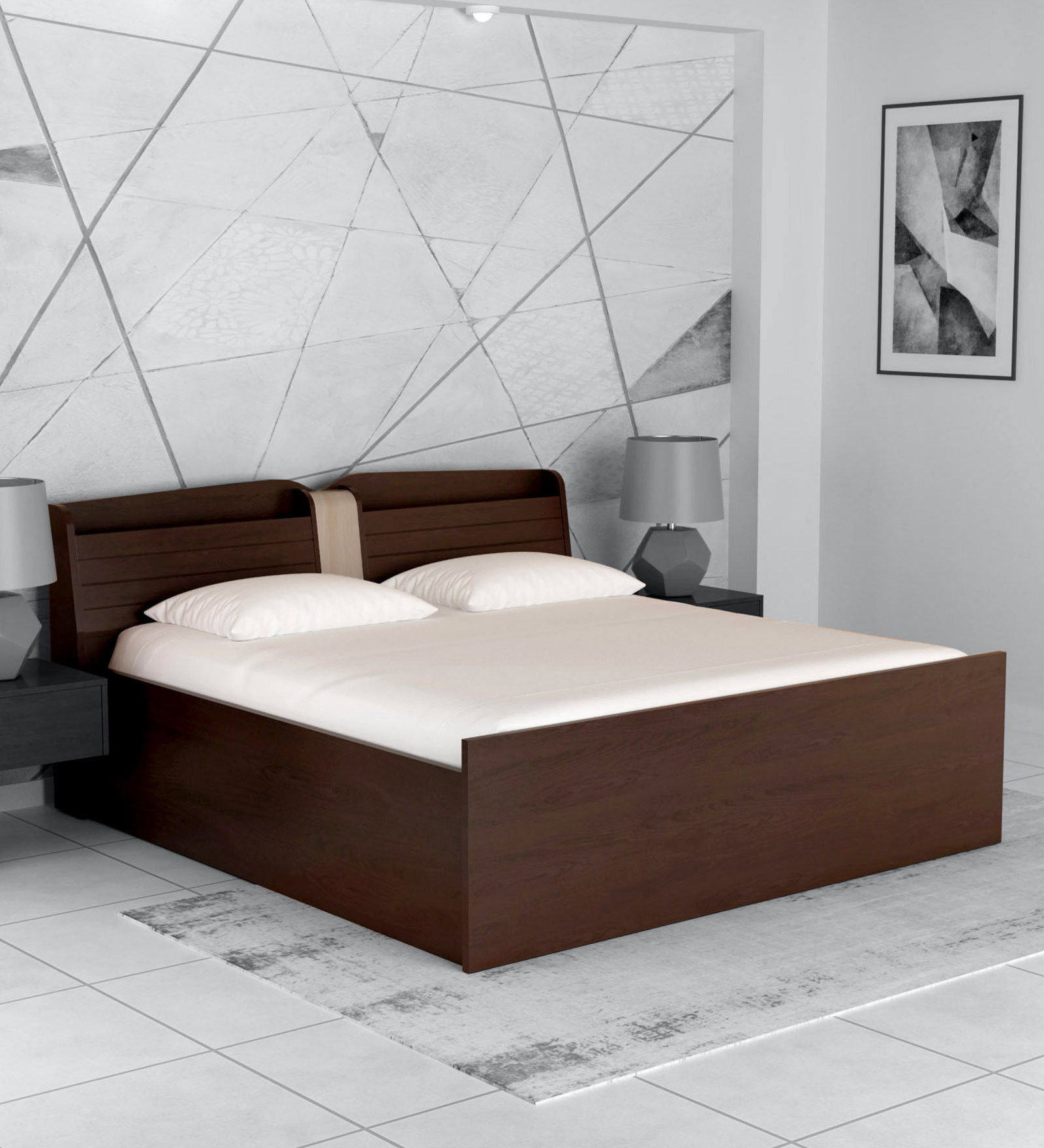 Magnum King Size Bed with Storage in Vermount Finish