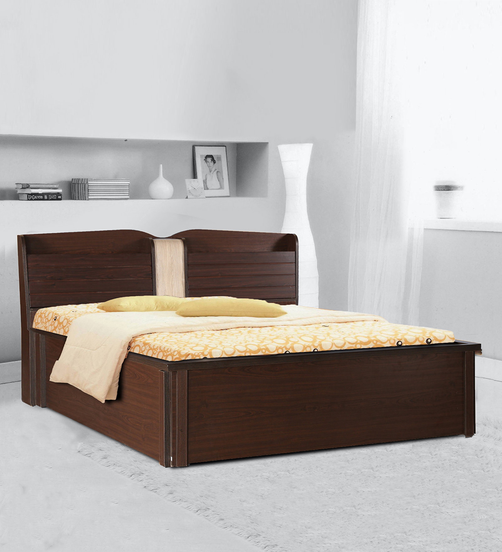 Magnum King Size Bed with Storage in Vermount Finish
