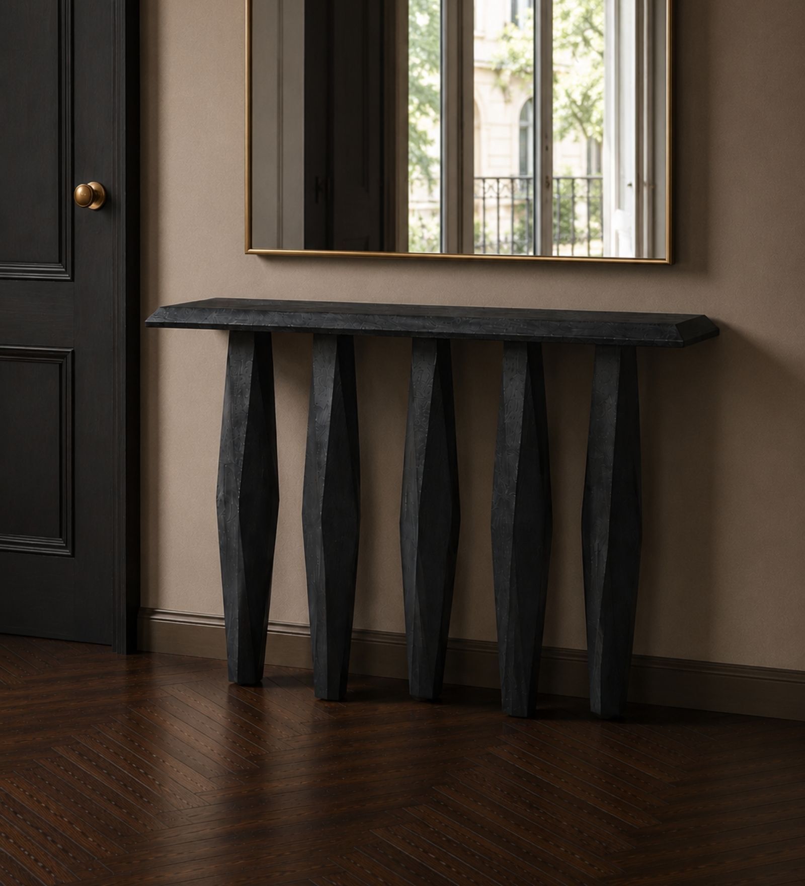 Magnum Wooden Console Table In Black Colour Magnum Wooden Console Table In Black Colour