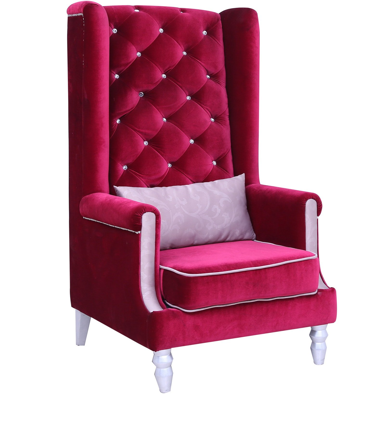 Buy Maharaja Chair with Diamond Studs in Maroon Colour by Star India