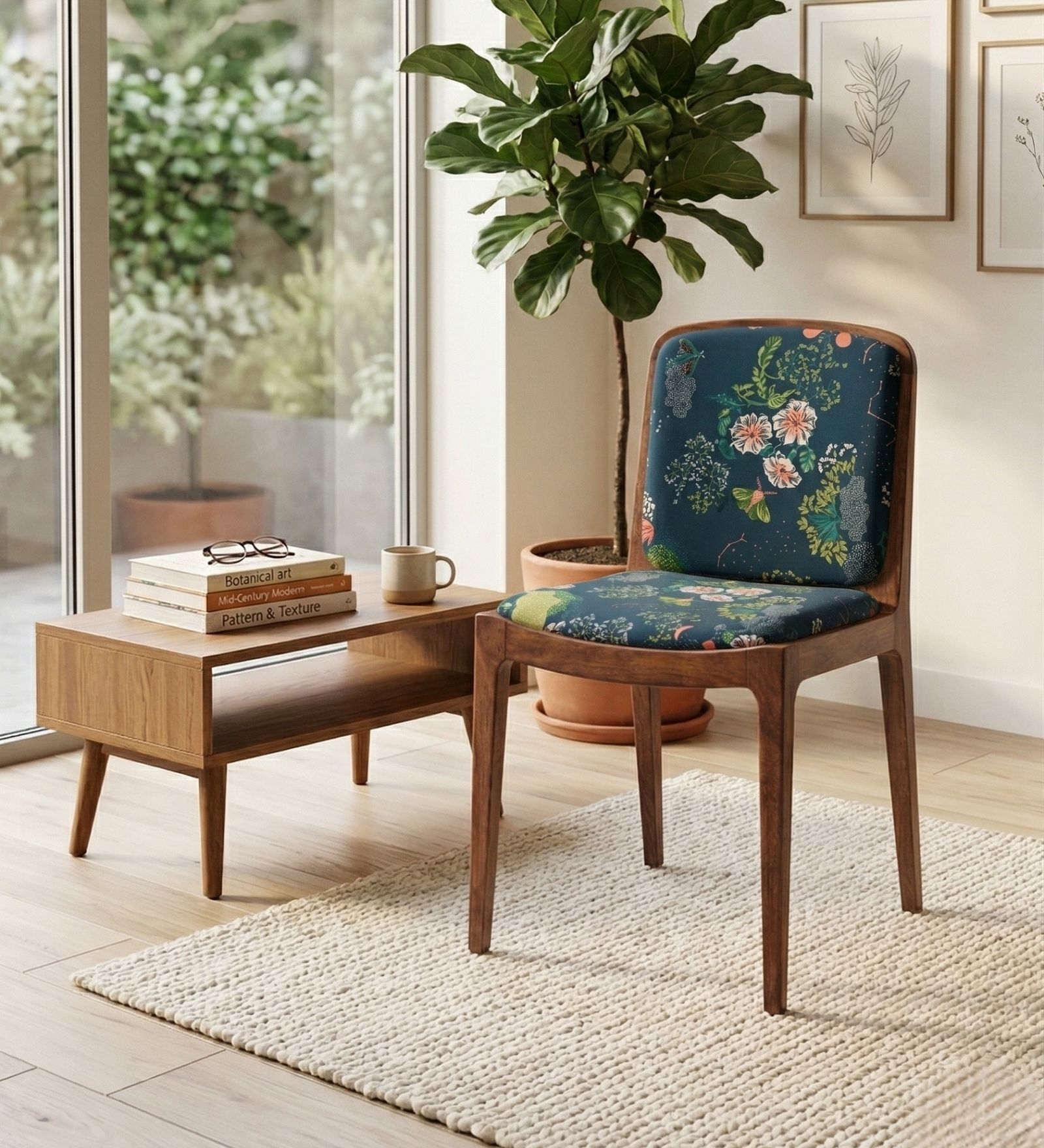 Malabar Dining Chair In Teal Colour
