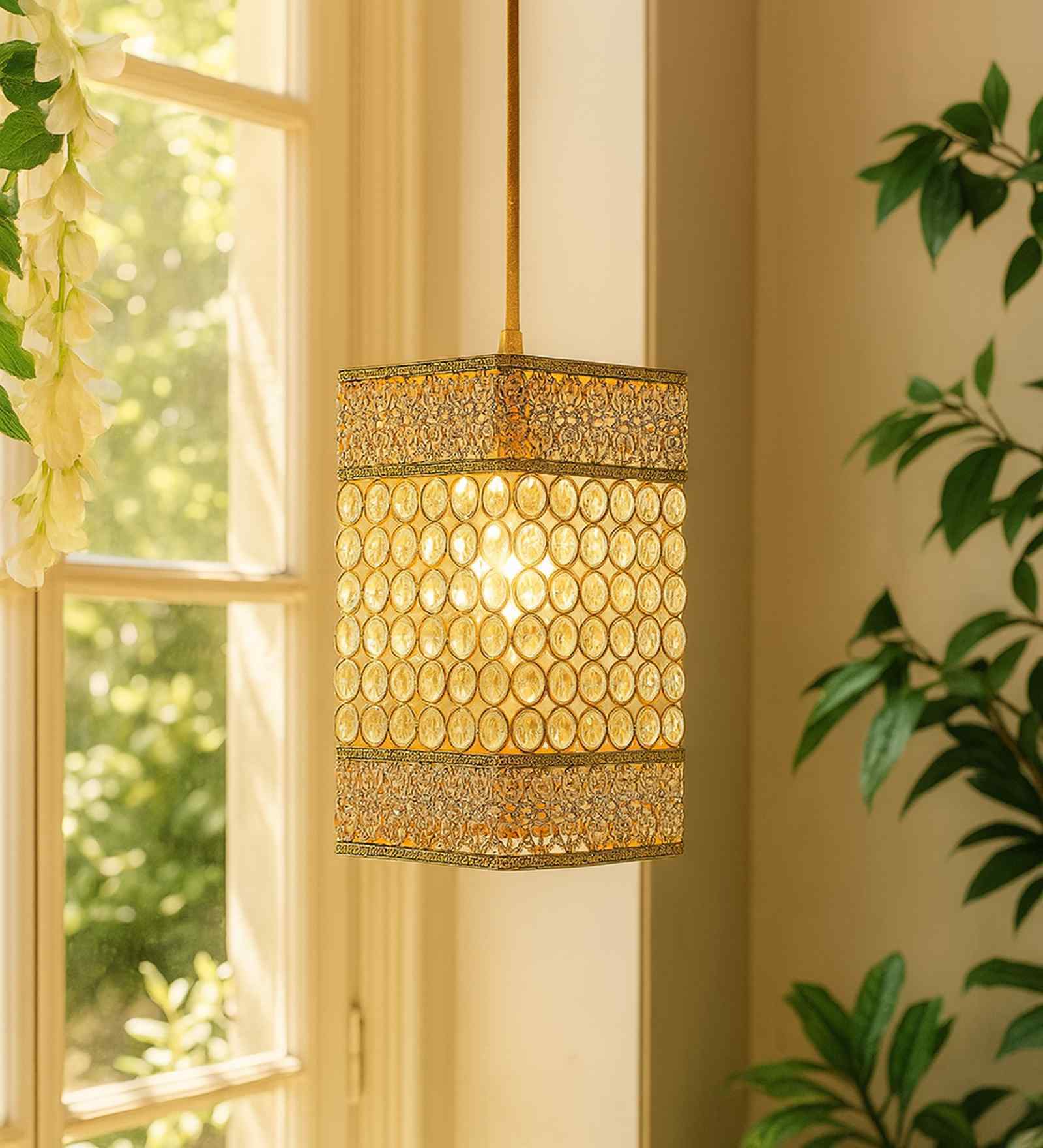 Malan Gold Crystal Hanging Light