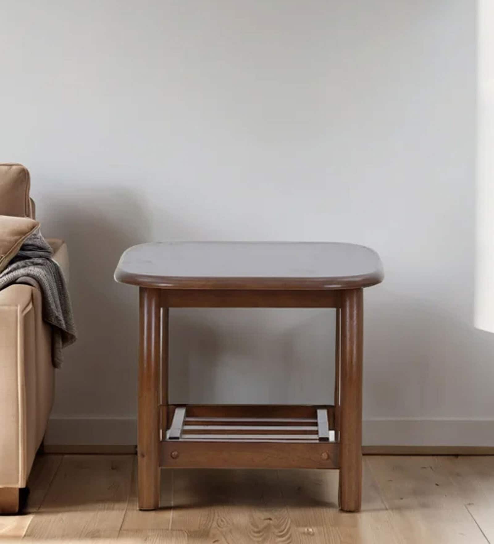 Malaysian Solid Wood Side Table In Wood Finish