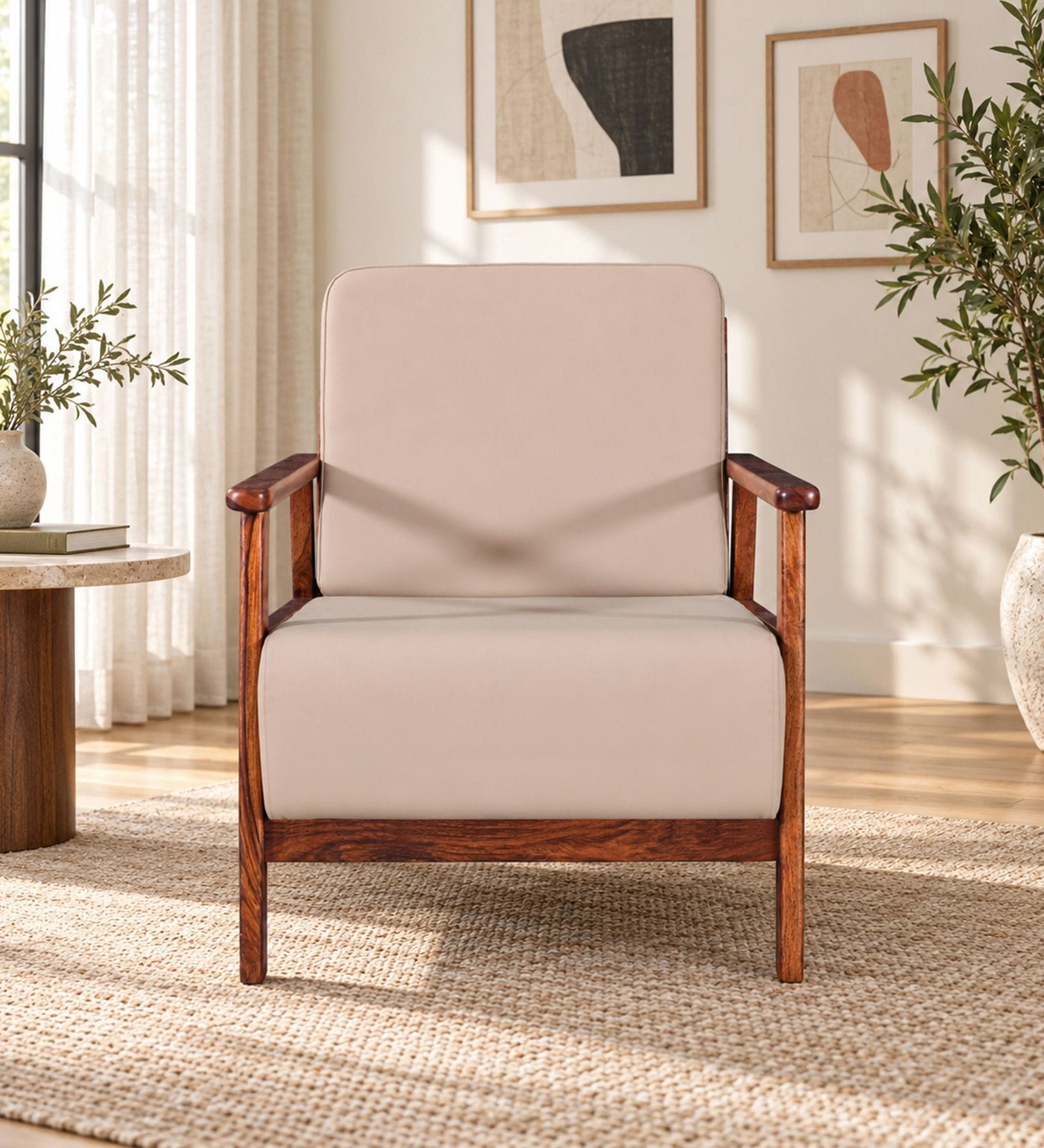 Malmo Sheesham Wood 1 Seater Sofa In Honey Oak Finish Malmo Sheesham Wood 1 Seater Sofa In Honey Oak Finish