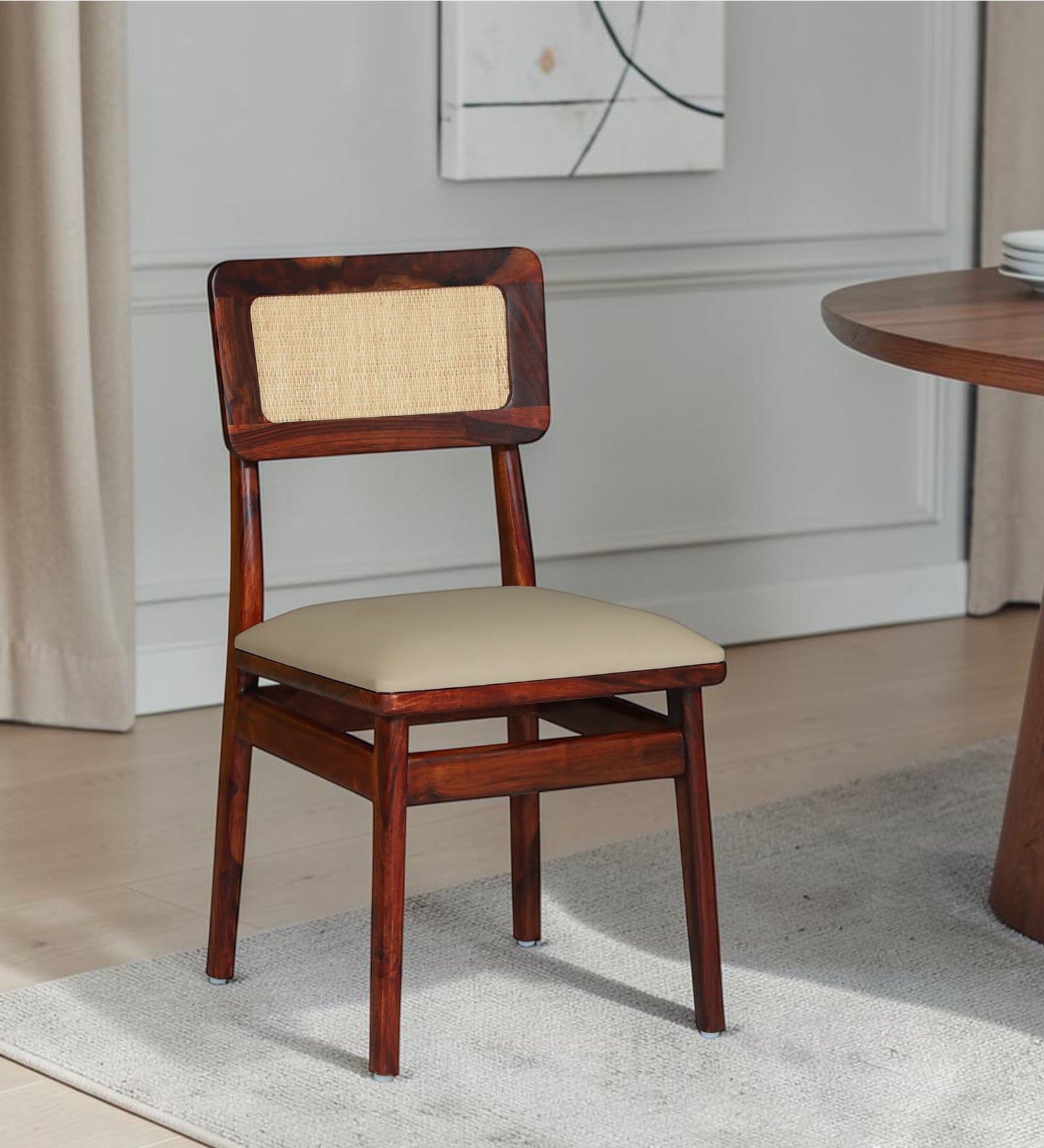 Malmo Sheesham Wood Dining Chair in Honey Oak Finish (Pack of 2)