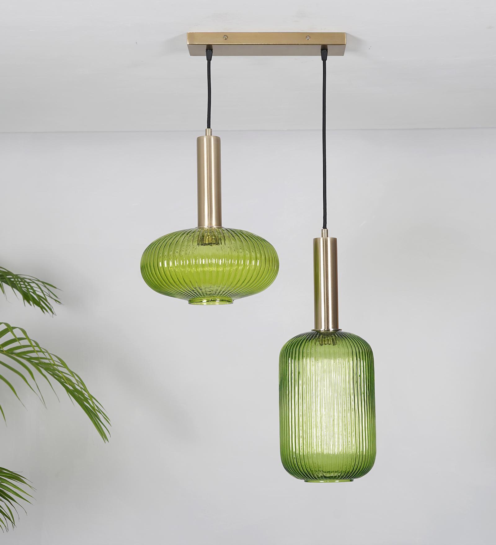 Maloto Glass & Metal 2-Light Ceiling Pendant (Frosted White)