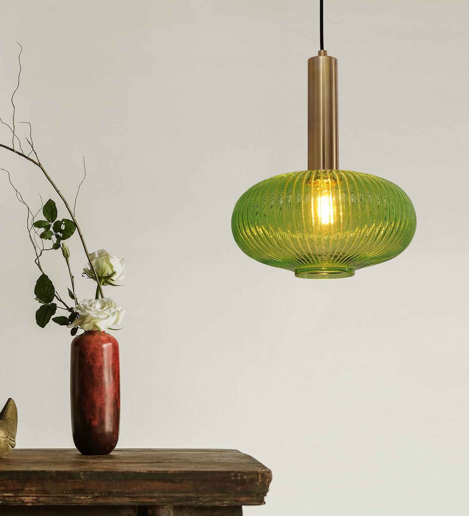 Andre Maloto Green Glass Hanging Light