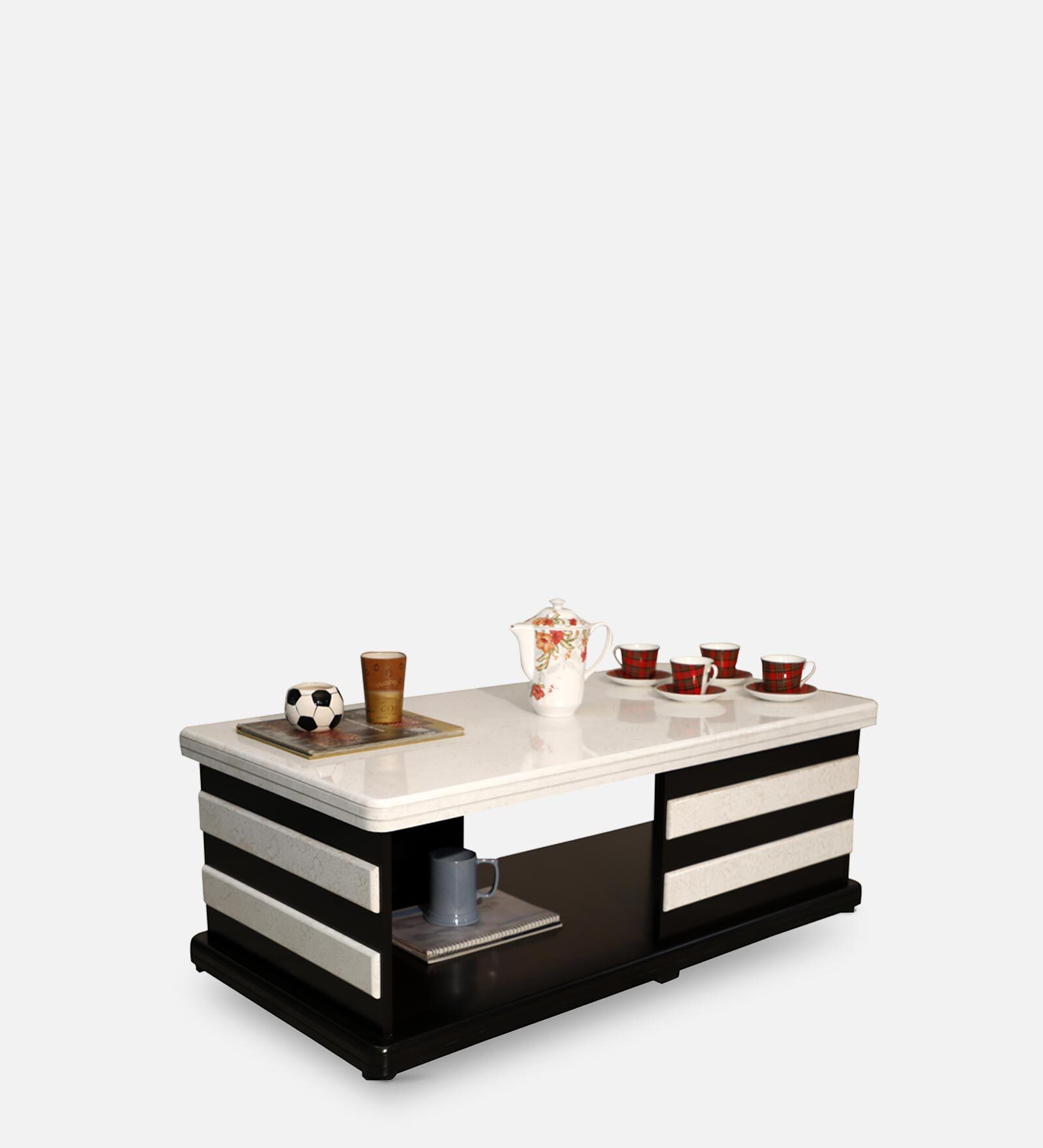Malta Coffee Table in Dark Wenge & White PU Finish