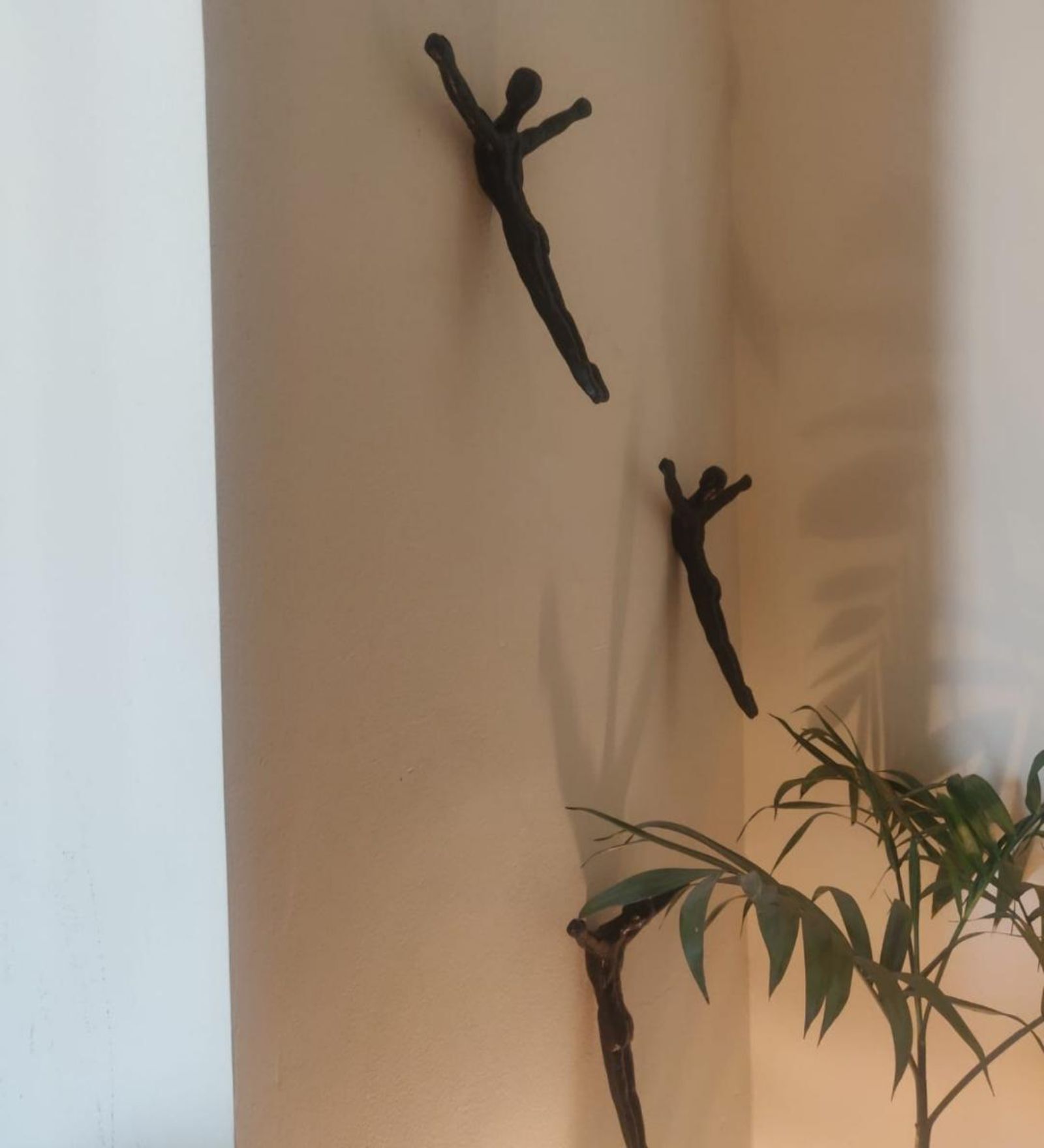 Man Upside Down Black Aluminium (Set of 2) Hanging Wall Art